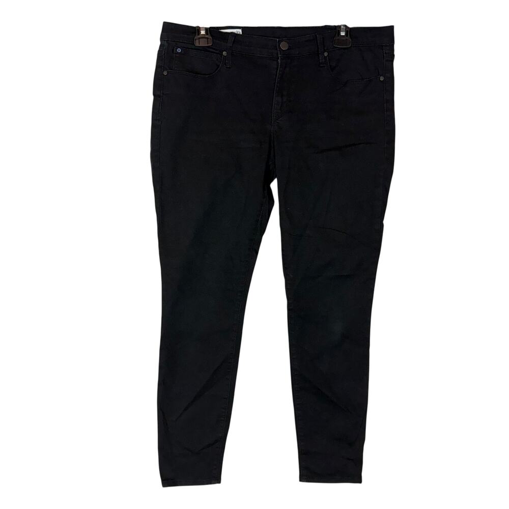 Gap 1969 Legging Jeans Womens 31R Black Denim Stretch Zip Fly Dark Wash Mid-Rise